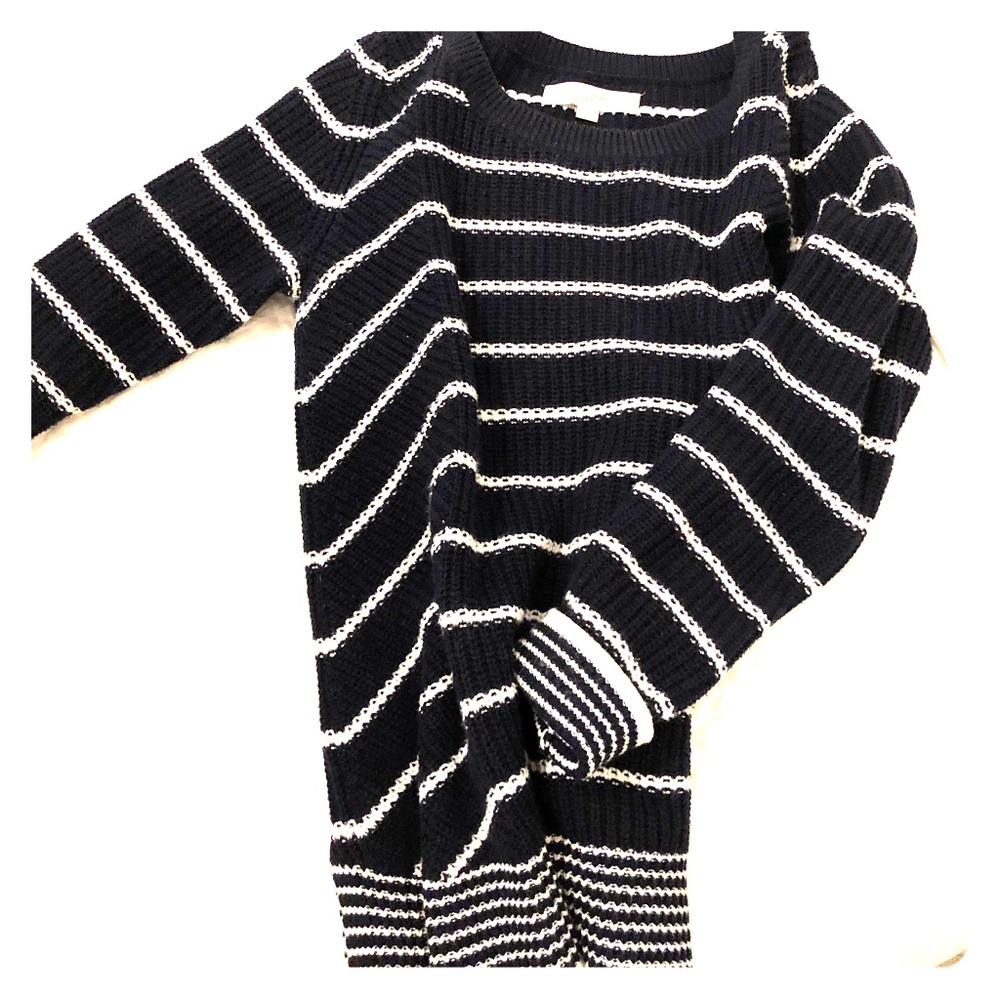 Navy and White Striped Sweater
